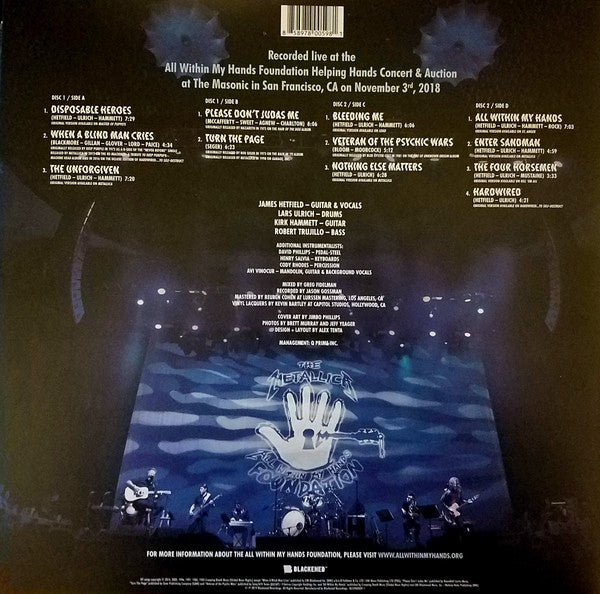 Metallica : Helping Hands... Live & Acoustic At The Masonic (2xLP, Album, Ltd, Blu)