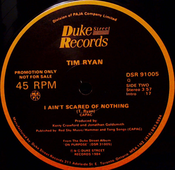 Tim Ryan (3) : I Ain't Scared Of Nothing (12", Promo)