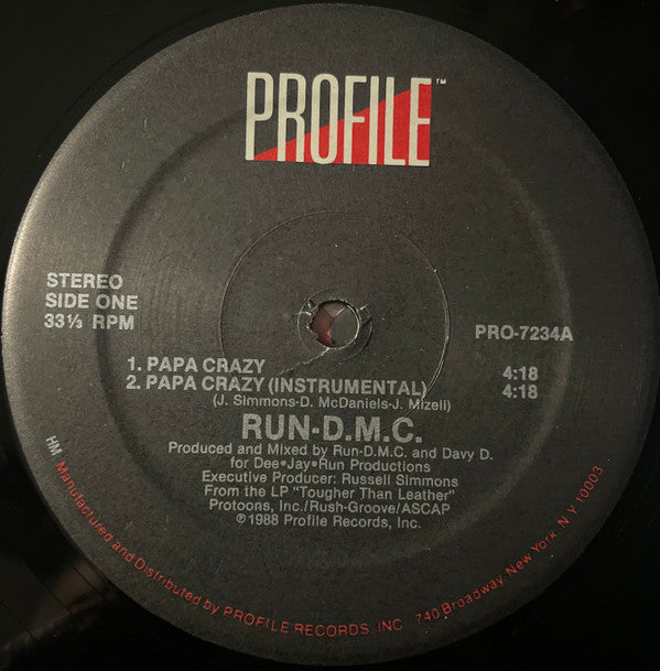 Run-D.M.C.* : Papa Crazy (12", Single)