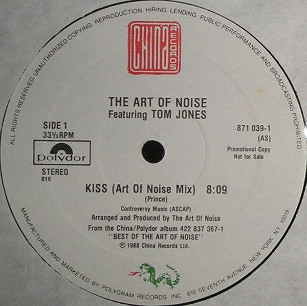 The Art Of Noise Featuring Tom Jones : (I) Think I Better Dance Now... (12", Single, Promo)
