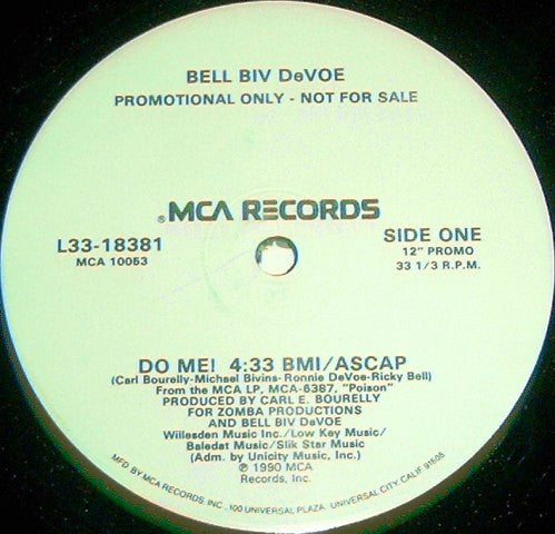 Bell Biv DeVoe : Do Me! (12", Promo)