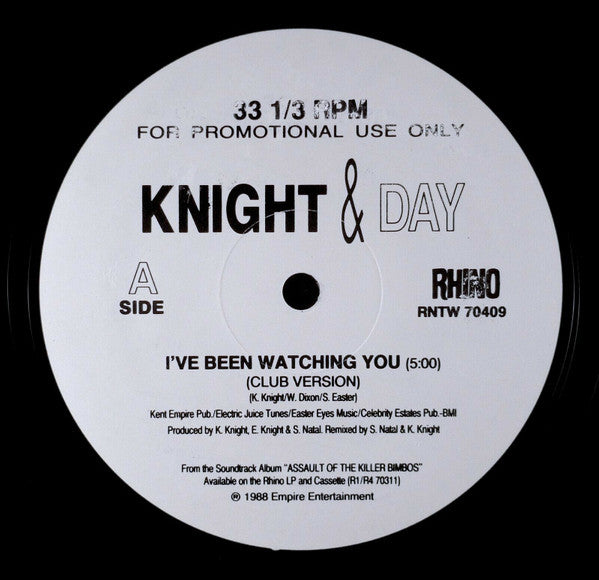 Knight & Day* : I've Been Watching You (12", Promo, RE)