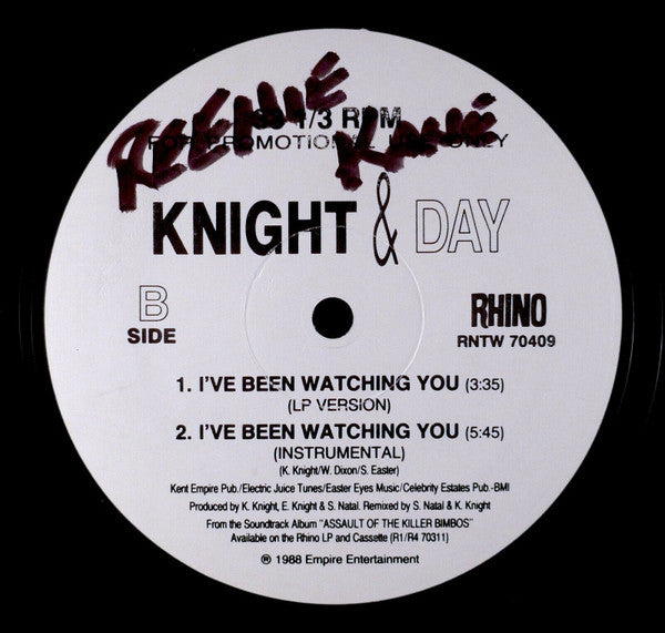 Knight & Day* : I've Been Watching You (12", Promo, RE)