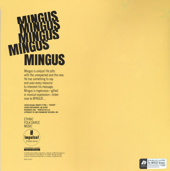 Charles Mingus : Mingus Mingus Mingus Mingus Mingus (2xLP, Album, Ltd, Num, RE, RM, Gat)
