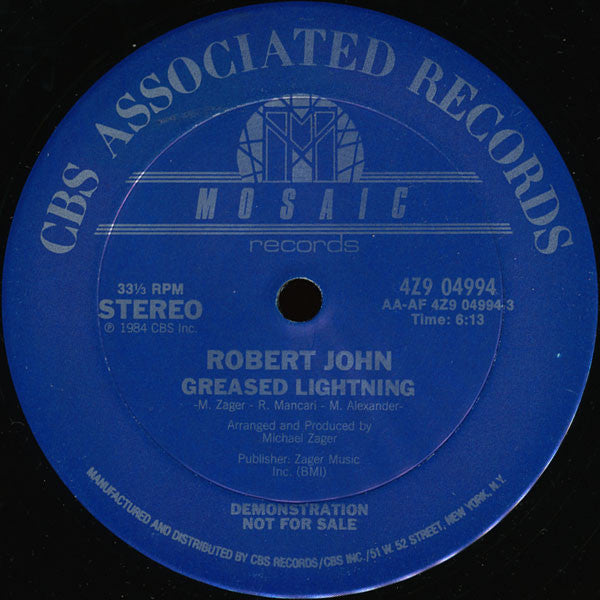 Robert John : Greased Lightning (12", Promo)