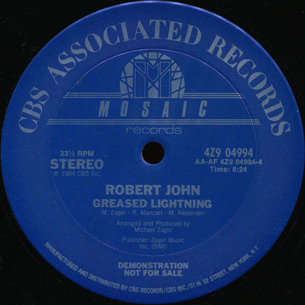 Robert John : Greased Lightning (12", Promo)