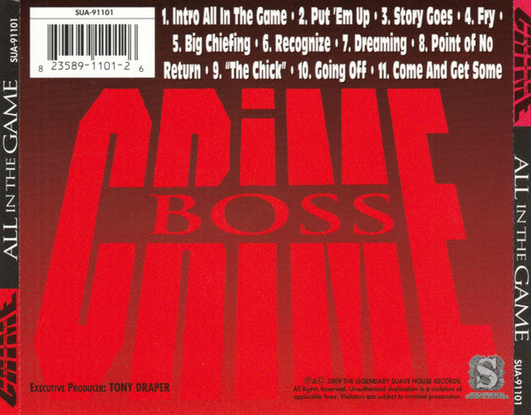 Crime Boss : All In The Game (CD, Album, RE, RM)