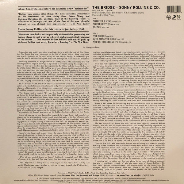 Sonny Rollins : The Bridge (LP, Album, RE, 180)