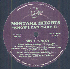 Montana Heights : Know I Can Make It (12")
