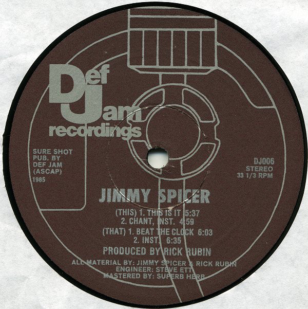 Jimmy Spicer : This Is It / Beat The Clock (12")