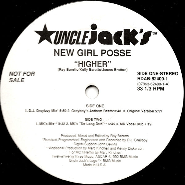 New Girl Posse : Higher (12", Promo)