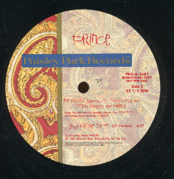 Prince : Sign "O" The Times (12", Single, Promo, All)