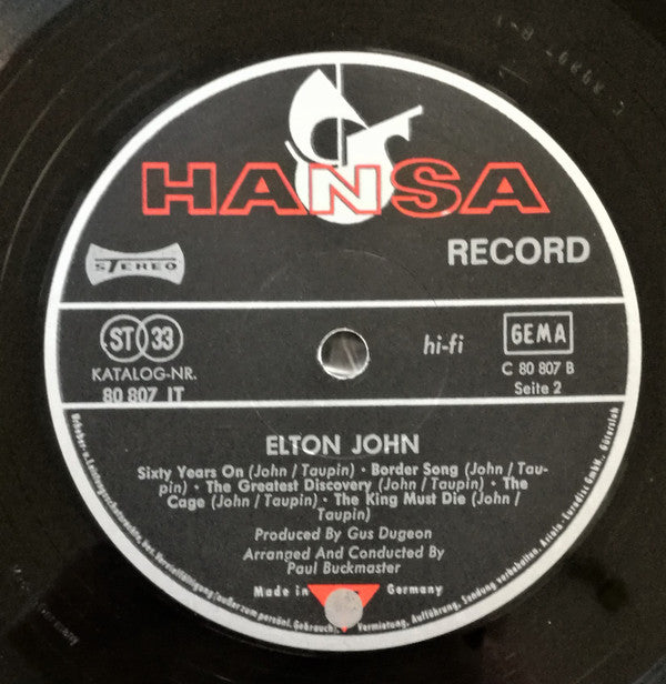Elton John : Elton John (LP, Album)