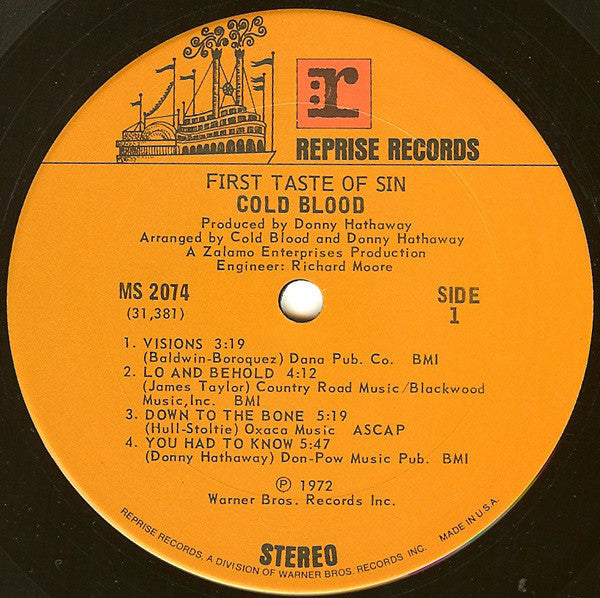 Cold Blood : First Taste Of Sin (LP, Album, Ter)