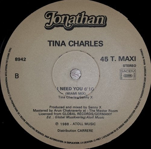 Tina Charles : You Set My Heart On Fire (12", Maxi)