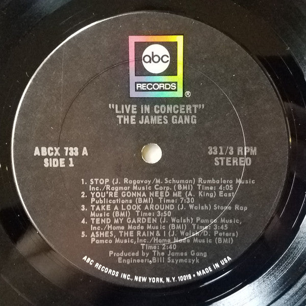 The James Gang* : Live In Concert (LP, Album, Pit)
