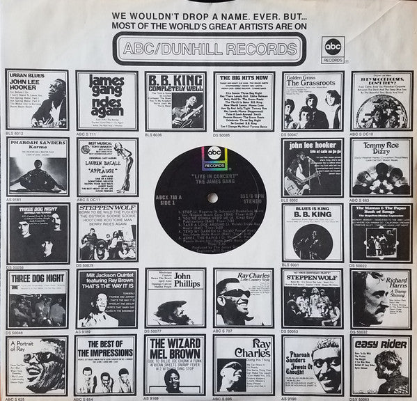 The James Gang* : Live In Concert (LP, Album, Pit)