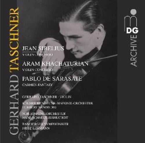 the album cover for Sarasate/Khatchaturian/Sibeliu - Violin Concerto