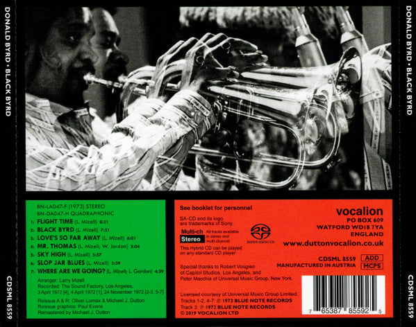 Donald Byrd : Black Byrd (SACD, Hybrid, Multichannel, Album, Quad, RE, RM)