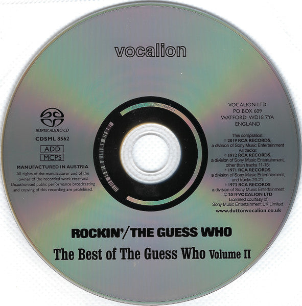 The Guess Who : Rockin' & The Best Of The Guess Who Volume II (SACD, Hybrid, Multichannel, Comp, Quad, RE, RM)