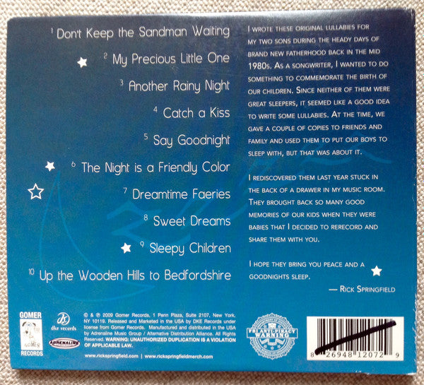 Buy Rick Springfield : Lullabies For A New Generation - My