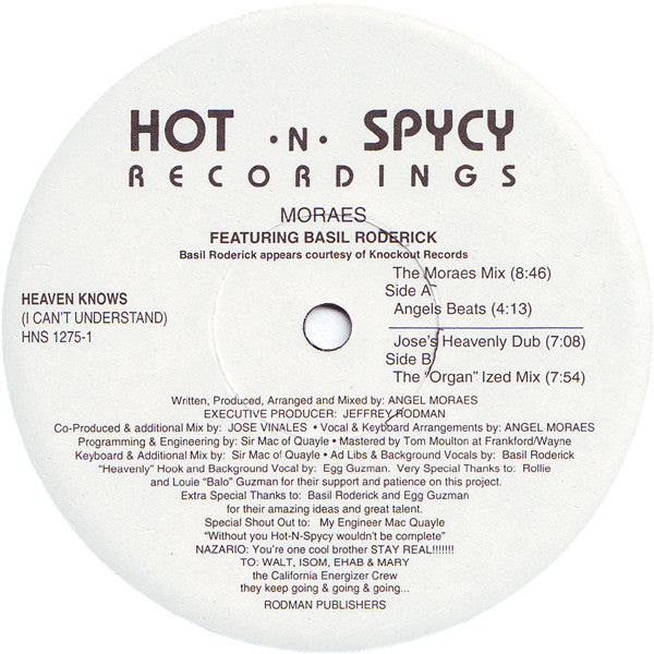 Angel Moraes Featuring Basil Rodericks : Heaven Knows (I Can't Understand) (12")