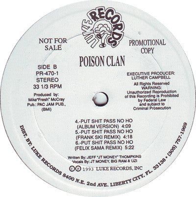 Poison Clan : Don't Sleep On A Hizzo / Put Shit Pass No Ho (12", Promo)