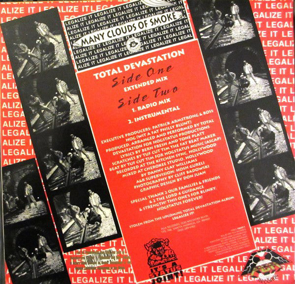 Total Devastation : Many Clouds Of Smoke (12")