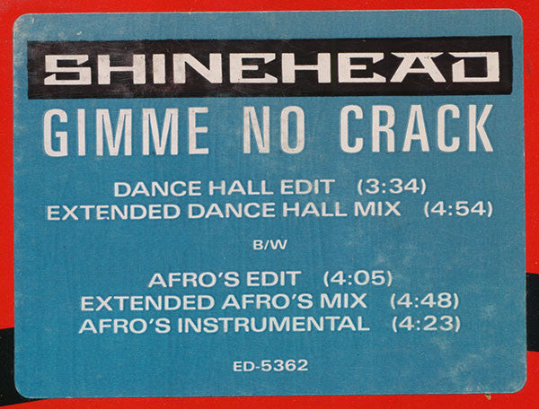 Shinehead : Gimme No Crack (12", Promo)