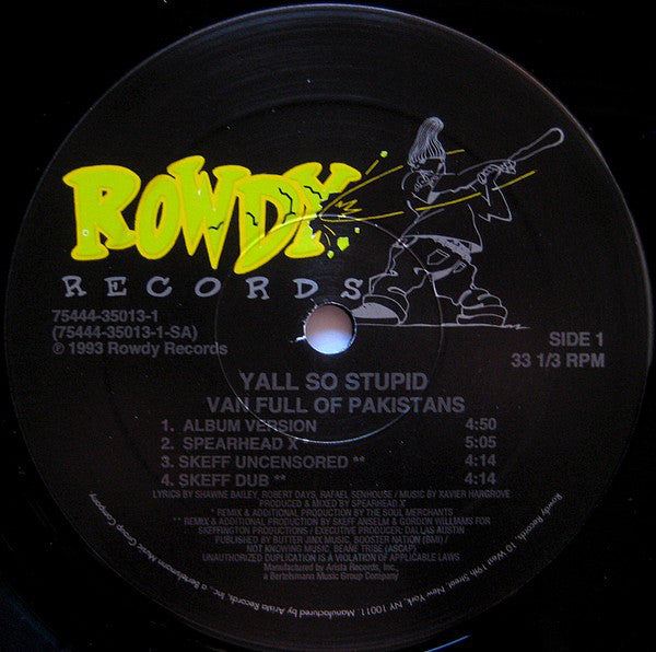 Yall So Stupid : Van Full Of Pakistans (12")