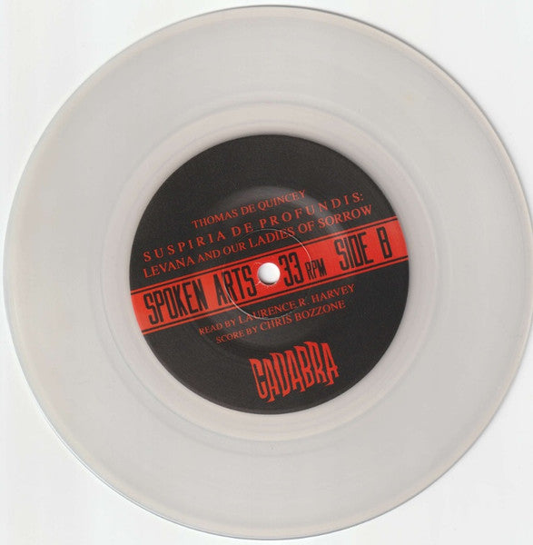 Thomas De Quincey (2) , Read By Laurence R Harvey , Score By Chris Bozzone : Suspiria De Profundis: Levana And Our Ladies Of Sorrow (7", Ltd, Nat)