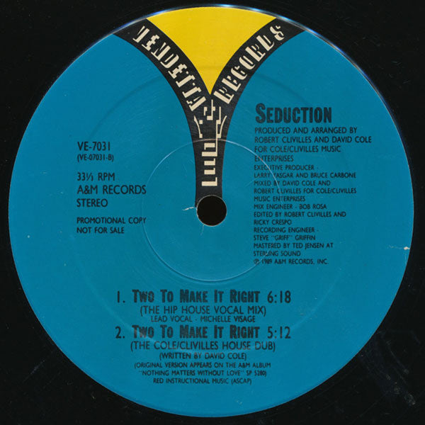 Seduction : Two To Make It Right (12", Promo, SRC)