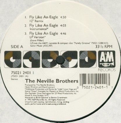 The Neville Brothers : Fly Like An Eagle (12", Spe)
