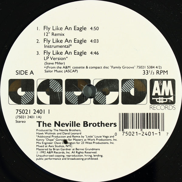 The Neville Brothers : Fly Like An Eagle (12", Spe)