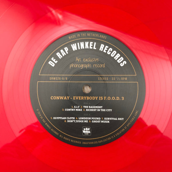 Conway The Machine : Everybody Is F.O.O.D. 3 (LP, Album, Ltd, Num, Red)