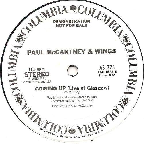 Paul McCartney : Coming Up (12", Promo)