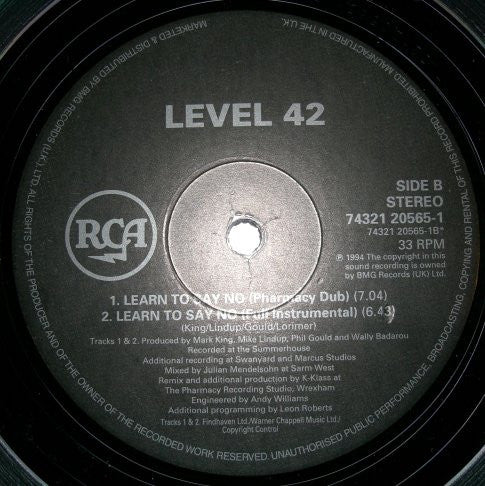 Level 42 : Learn To Say No (12")