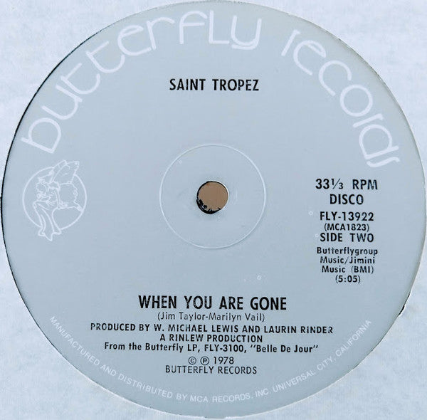 Saint Tropez : Fill My Life With Love / When You Are Gone (12")
