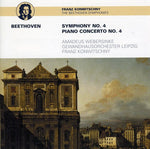 the album cover for L.V. Beethoven - Symphony No 4 & Piano Concerto No 4