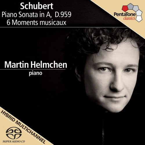 the album cover for Martin Helmchen - Piano Sonata in a D.050 / 6 Moments Musicaux