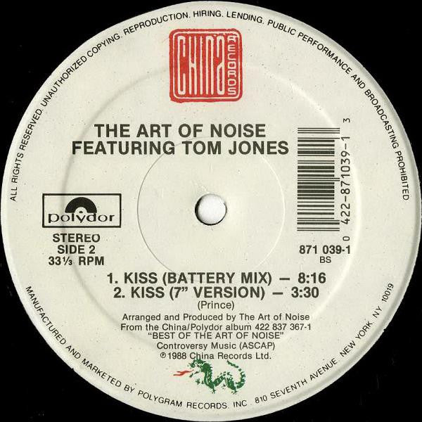The Art Of Noise Featuring Tom Jones : Kiss (12", Single)