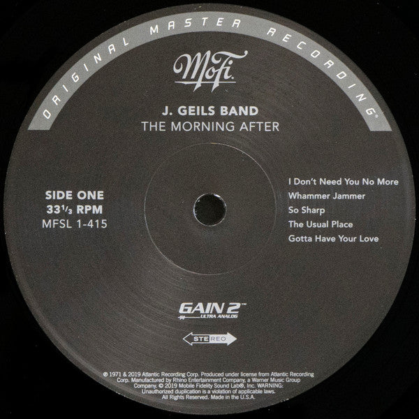 J. Geils Band* : The Morning After (LP, Album, Ltd, Num, RE)