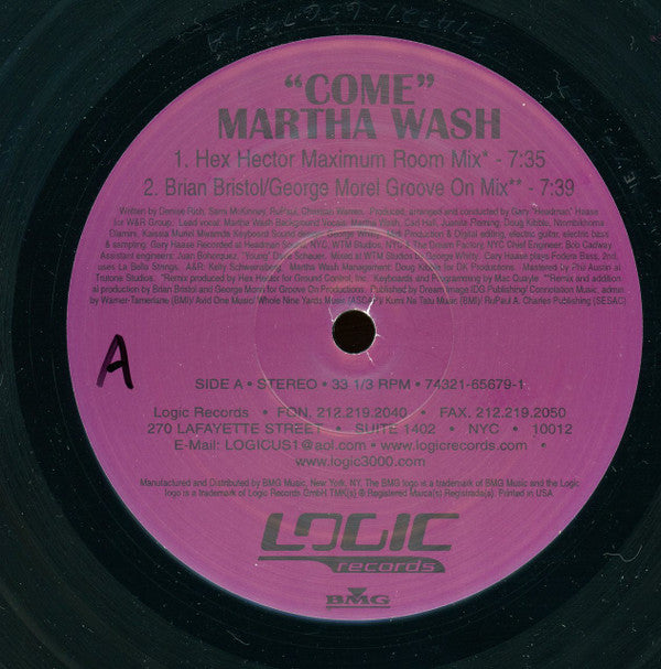 Martha Wash : Come (2x12", Ltd)