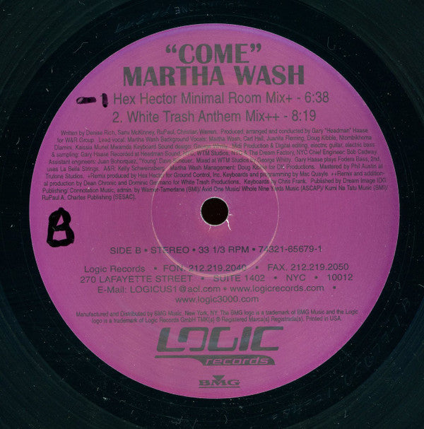 Martha Wash : Come (2x12", Ltd)
