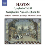 the album cover for Sinfonia Finlandia JyvÃ¤skylÃ¤ - Symphonies Nos. 25 42 & 65 / Symphonies 33