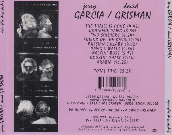 Jerry Garcia / David Grisman : Jerry Garcia / David Grisman (CD, Album)