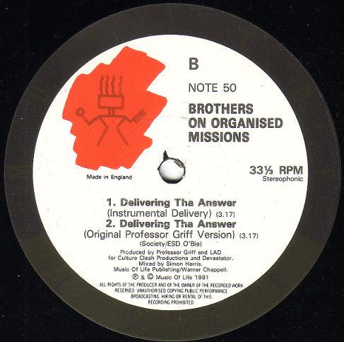 Brothers On Organised Missions : Delivering The Answer (12")