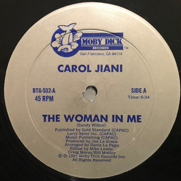 Carol Jiani : The Woman In Me / Mercy (12")