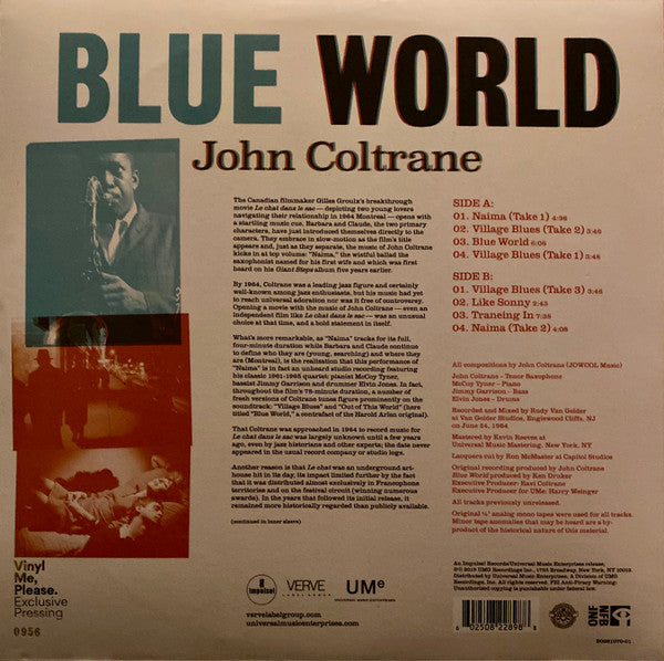 John Coltrane : Blue World (LP, Album, Mono, Club, Ltd, Num, Blu)
