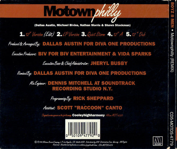Boyz II Men : Motownphilly (Remix) (CD, Maxi)